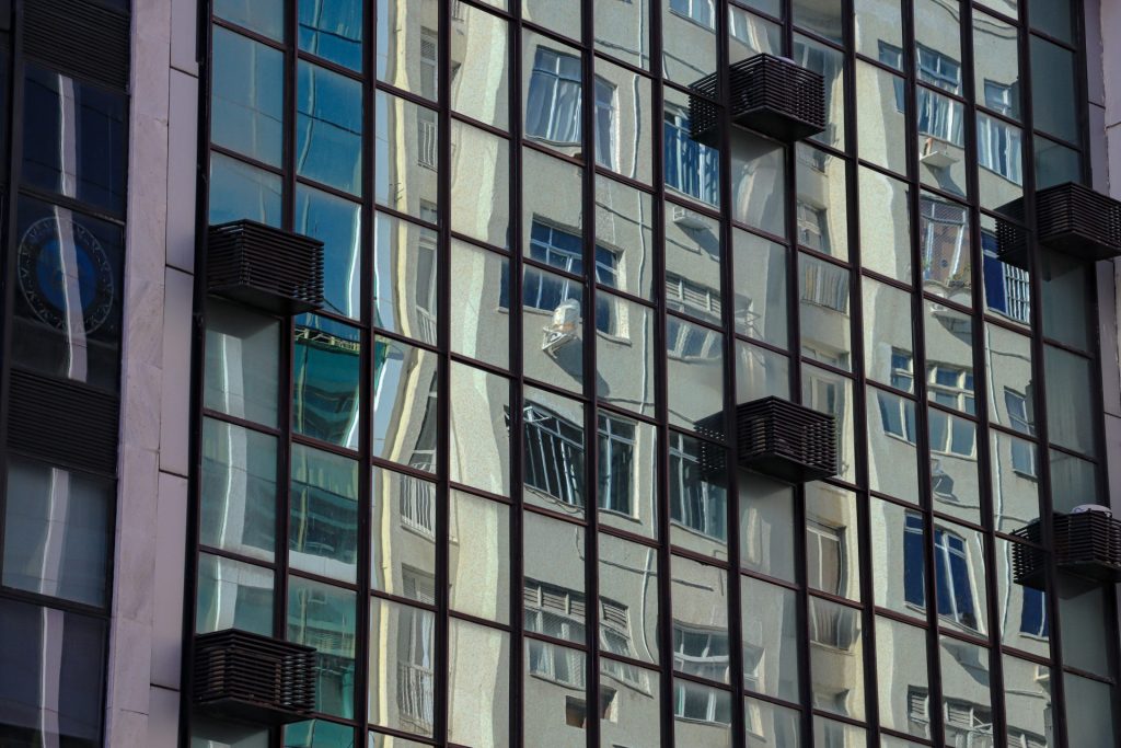 a very tall building with lots of windows